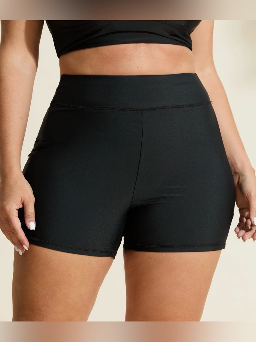Bloomchic Sculpting Pockets Solid Swim Shorts Black Size 18/20 NWT IN PKG
